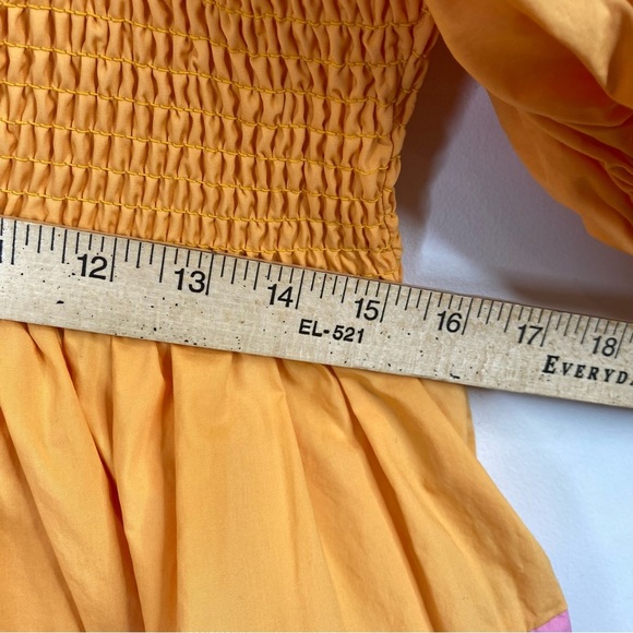 English Factory Dress M Clementine Punch Mini Puff Sleeve Smocked Tiered Preppy - Picture 12 of 13